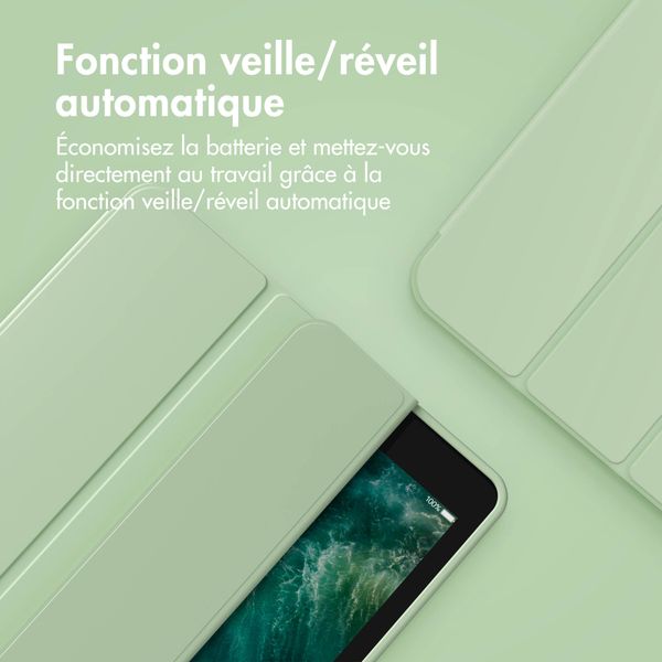 Accezz Étui de téléphone portefeuille Smart Silicone Samsung Galaxy Tab A9 Plus - Vert clair