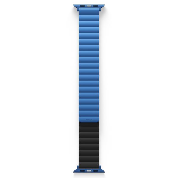 Uniq Bracelet Revix réversible Apple Watch Series 1 t/m 9 / SE (38/40/41 mm) | Series 10 / 11 (42 mm) - Caspian (Blue/Black)