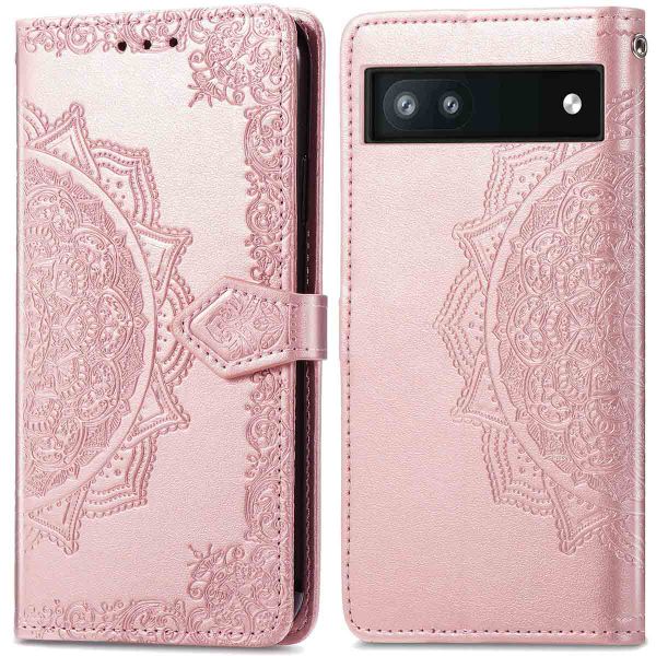 imoshion Etui de téléphone portefeuille Mandala Google Pixel 6a - Rose Dorée