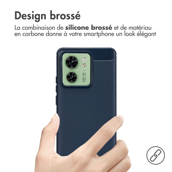 imoshion Coque Brushed Motorola Edge 40 - Bleu foncé