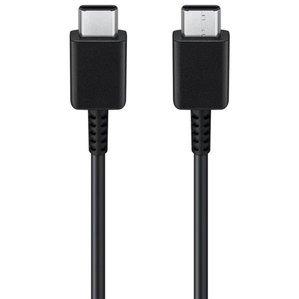 Samsung Original câble USB-C vers USB-C - 1.8 meter - 25 Watt - Noir + Original l'Adapteur de charge radpide USB-C emballage d'usine - 25 Watt - Noir