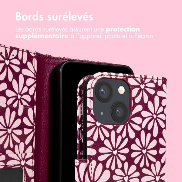 imoshion Étui de télephone portefeuille Design Apple iPhone 13 - Bloom Love Blush
