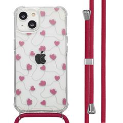 imoshion Coque Design avec cordon Apple iPhone 14 - Dusty Rose Connected Hearts