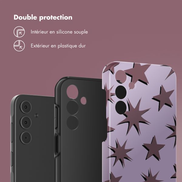 Selencia Coque arrière Vivid Tough Samsung Galaxy A15 (5G/4G) - Stars Plum Lilac