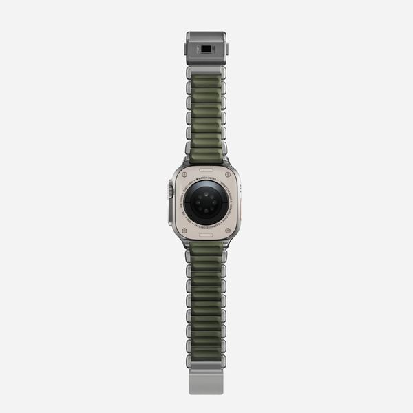 Nomad Bracelet Stratos Apple Watch | 44/45/46/49 mm - Forest Green / Natural Titanium