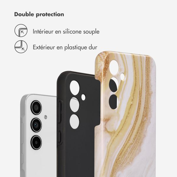 Selencia Coque arrière Vivid Tough Samsung Galaxy A35 - Chic Marble Gold