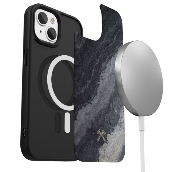 Woodcessories Coque Bumper MagSafe iPhone 15 - Stone Camo Gray Black