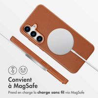 Accezz Coque arrière en cuir avec Magsafe Samsung Galaxy S25 - Sienna Brown