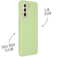 Accezz Coque Liquid Silicone Samsung Galaxy S21 Plus - Vert