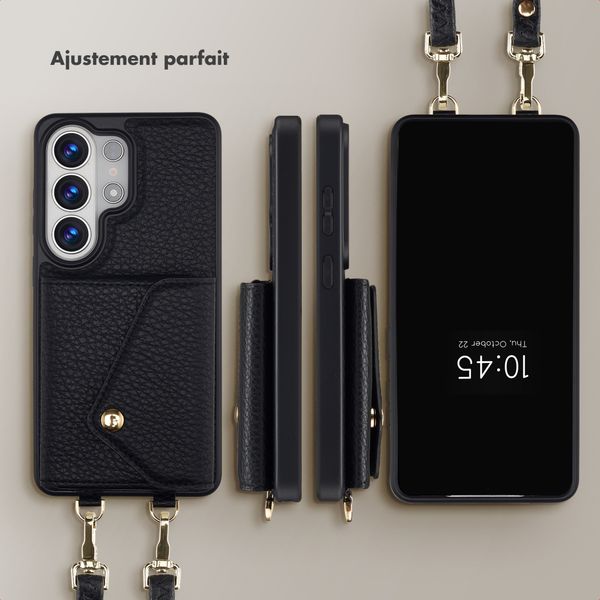 Selencia Coque de télephone Sera avec cordon et porte-cartes enveloppe Samsung Galaxy S26 Ultra - Noir