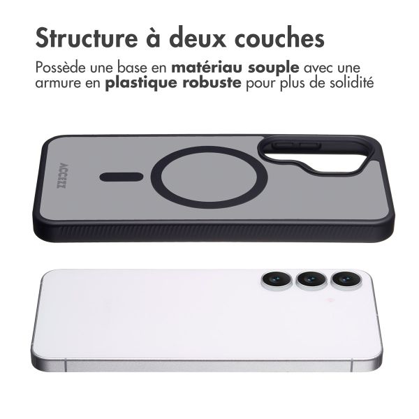 Accezz Coque Givrée Robuste avec MagSafe Samsung Galaxy S25 FE - Noir