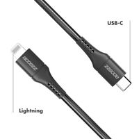 Accezz Câble Lightning vers USB-C - Certifié MFi - 1 mètre - Noir