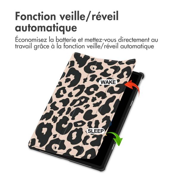 imoshion Coque tablette Design Trifold Lenovo Idea Tab Plus - Leopard