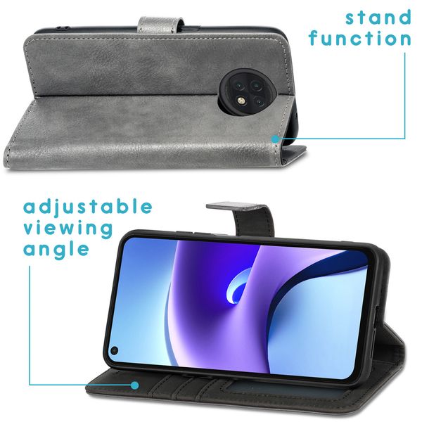 imoshion Étui de télephone portefeuille Xiaomi Redmi Note 9T (5G) - Gris