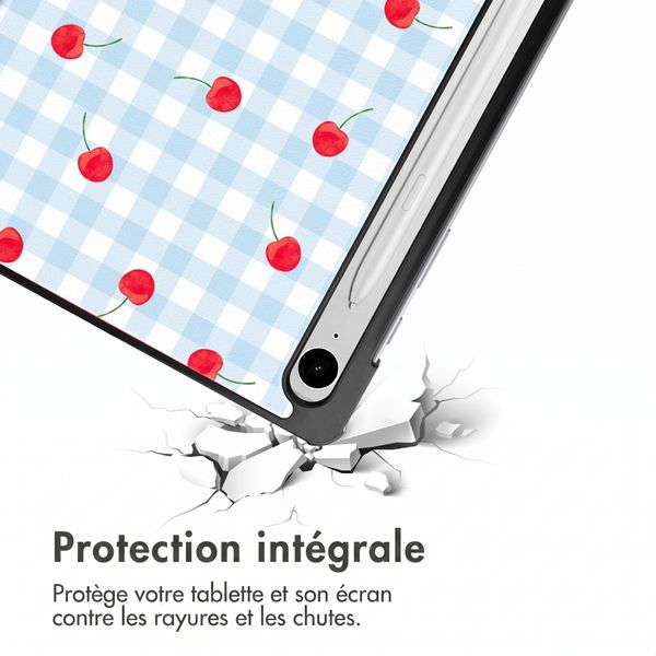 imoshion Coque tablette Design Trifold Samsung Galaxy Tab S9 11.0 pouces / S10 Lite / S10 FE / S9 FE 10.9 pouces - Cherry Check