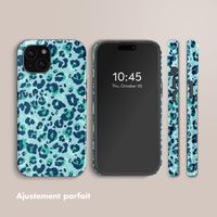 Selencia Coque arrière Vivid Tough avec MagSafe iPhone 15 - Wild Spots Light Blue