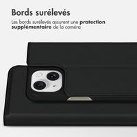 Accezz Étui de télephone Slim Folio en cuir de qualité supérieure Apple iPhone 15 - Noir