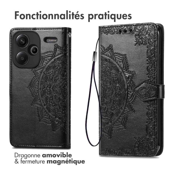 imoshion Etui de téléphone portefeuille Mandala Xiaomi Redmi Note 13 Pro Plus (5G) - Noir