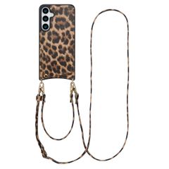Selencia Coque de télephone Nova avec cordon et porte-cartes Samsung Galaxy S24 Plus / S25 Plus - Leopard
