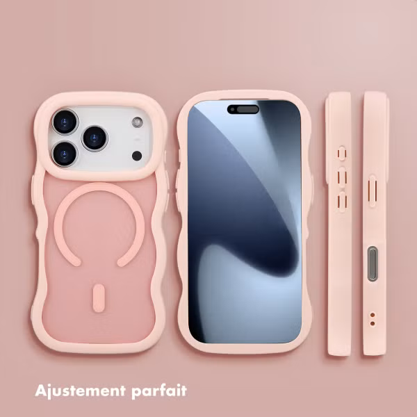 Selencia Coque arrière Wavy avec MagSafe Apple iPhone 17 Pro - Soft Pink