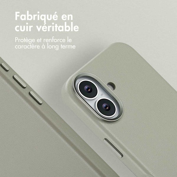 Accezz Coque arrière en cuir avec MagSafe Apple iPhone 17 - Light Grey