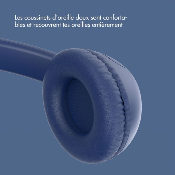 imoshion Casque filaires pour enfants - Câble AUX - Limiteur de décibels - Denim Blue
