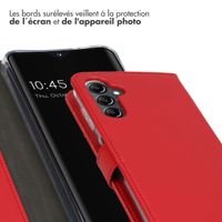 Selencia Étui de téléphone portefeuille en cuir véritable Samsung Galaxy A14 (5G/4G) - Rouge