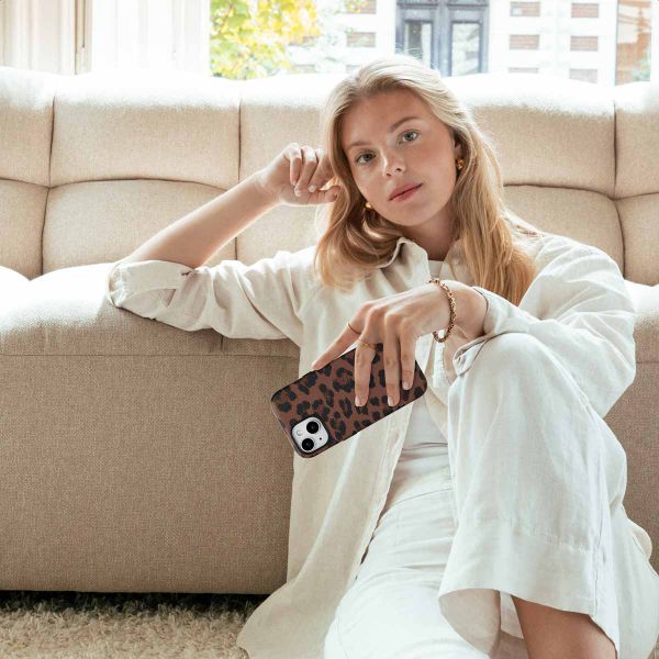 Selencia Coque Sabi imprimé panthère avec MagSafe Apple iPhone 15 Pro Max - Mocha Brown