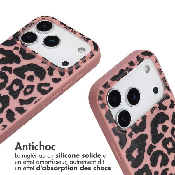 imoshion Coque design en silicone avec cordon Apple iPhone 17 Pro Max - Animal Pink
