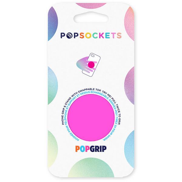 PopSockets PopGrip - Amovible - Neon Day Glo Pink