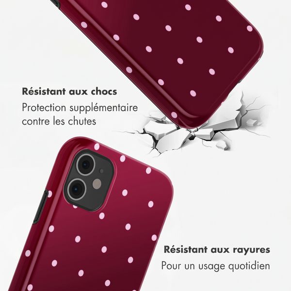 Selencia Coque arrière Vivid Apple iPhone 11 - Happy Dots Burgundy