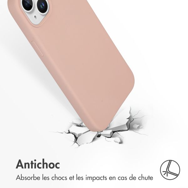 Accezz Coque Liquid Silicone avec MagSafe Apple iPhone 15 Plus - Rose