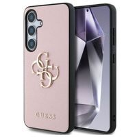 Guess Coque 4G Metal Logo Saffiano Samsung Galaxy S25 - Rose