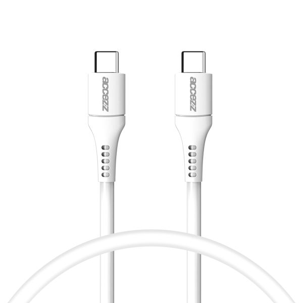 Accezz Câble USB-C vers USB-C - 0,2 mètres - Blanc