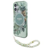 Guess MagSafe IML Flowers Case avec beads strap Apple iPhone 16 - Green