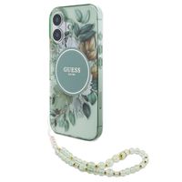 Guess MagSafe IML Flowers Case avec beads strap iPhone 16 - Green