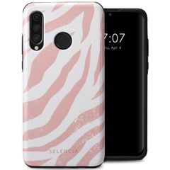 Selencia Coque arrière Vivid Tough Huawei P30 Lite - Colorful Zebra Old Pink