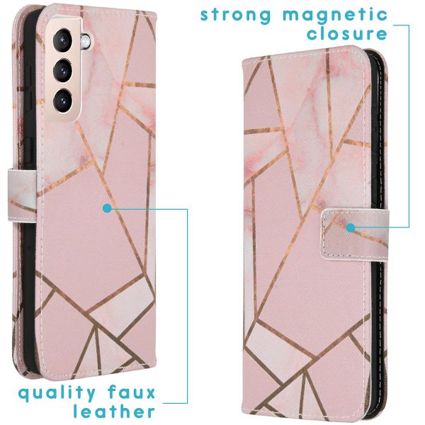 imoshion Design Softcase Bookcase Samsung Galaxy S21 Plus - Pink Graphic