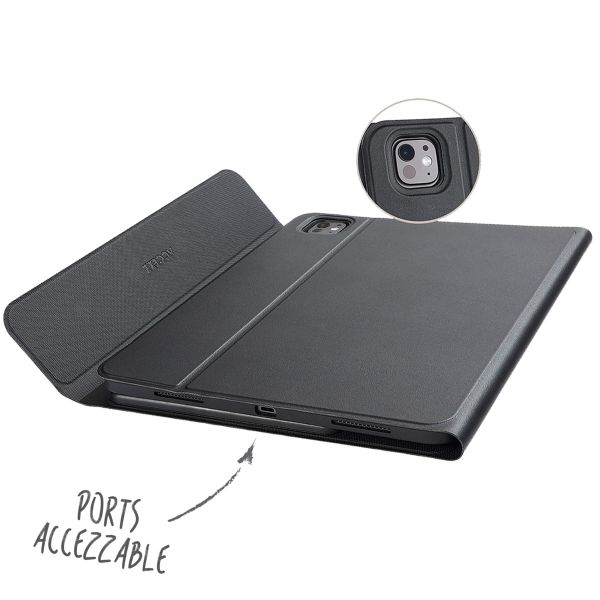 Accezz Étui de tablette portefeuille Bluetooth Clavier AZERTY iPad Pro 13 (2025) M5 / (2024) M4 - Noir