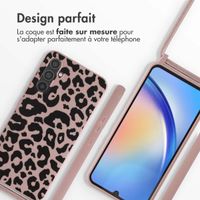 imoshion Coque design en silicone avec cordon Samsung Galaxy A34 (5G) - Animal Pink