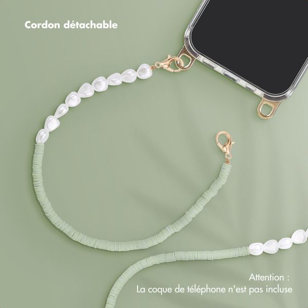Selencia Ensemble de cordons pour téléphone avec perles et élastiques - Pistache Cream