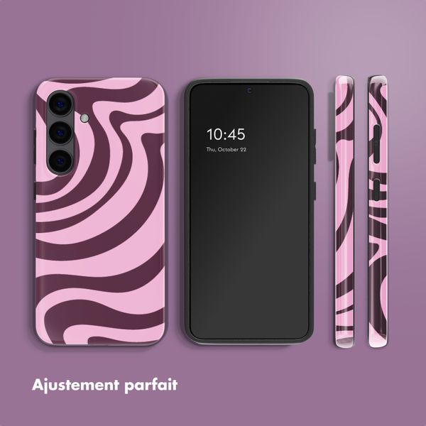Selencia Coque arrière Vivid avec MagSafe Samsung Galaxy S24 - Wavy Swirl Pink Plum