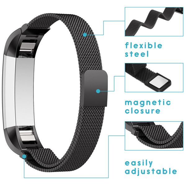 imoshion Bracelet magnétique milanais Fitbit Alta (HR) - Noir