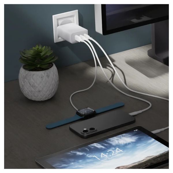 dbramante1928 Chargeur Re-charge 2x USB-C 65 W et USB-A 18 W - Blanc