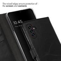 Selencia Étui portefeuille en cuir véritable Samsung Galaxy A13 (5G) / A04s - Noir