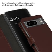 Selencia Étui de téléphone portefeuille en cuir véritable Google Pixel 8 - Brun