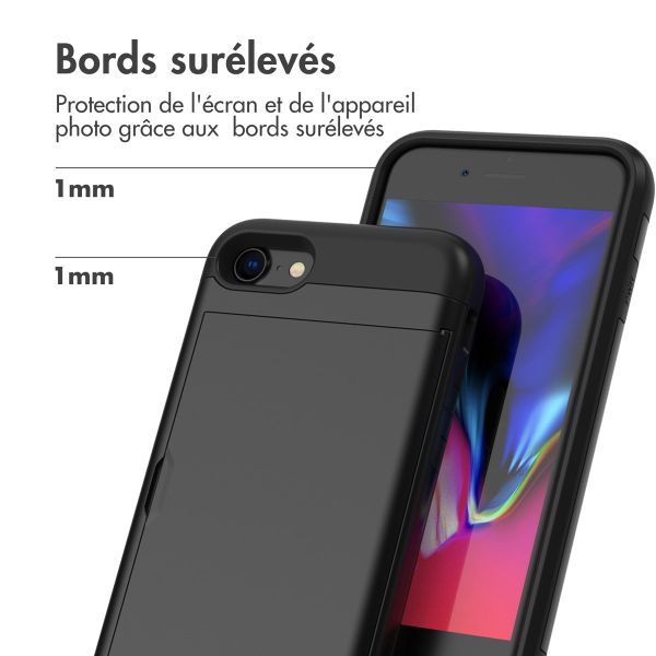 imoshion Coque arrière avec porte-cartes Apple iPhone SE (2022 / 2020) / 8 / 7 - Noir