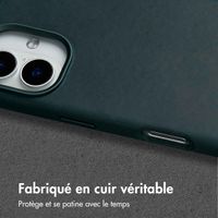 Accezz Coque MagSafe en cuir vintage Apple iPhone 16 - Smokey Green