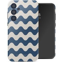 Selencia Coque arrière Vivid Tough Samsung Galaxy A35 - Wave Vibes Classic Blue