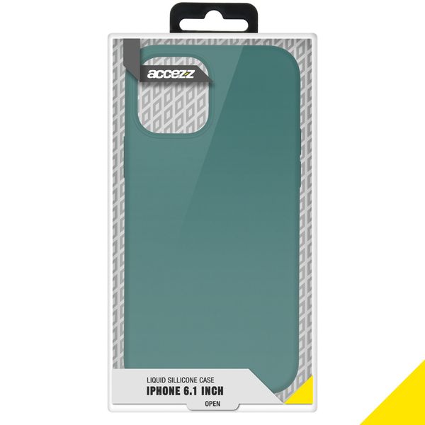 Accezz Coque Liquid Silicone Apple iPhone 12 (Pro) - Vert foncé